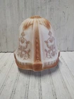 Vtg Acorn Satin Glass Pendant Light Shade Globe w/ Matte Gold Detail Art Nouveau