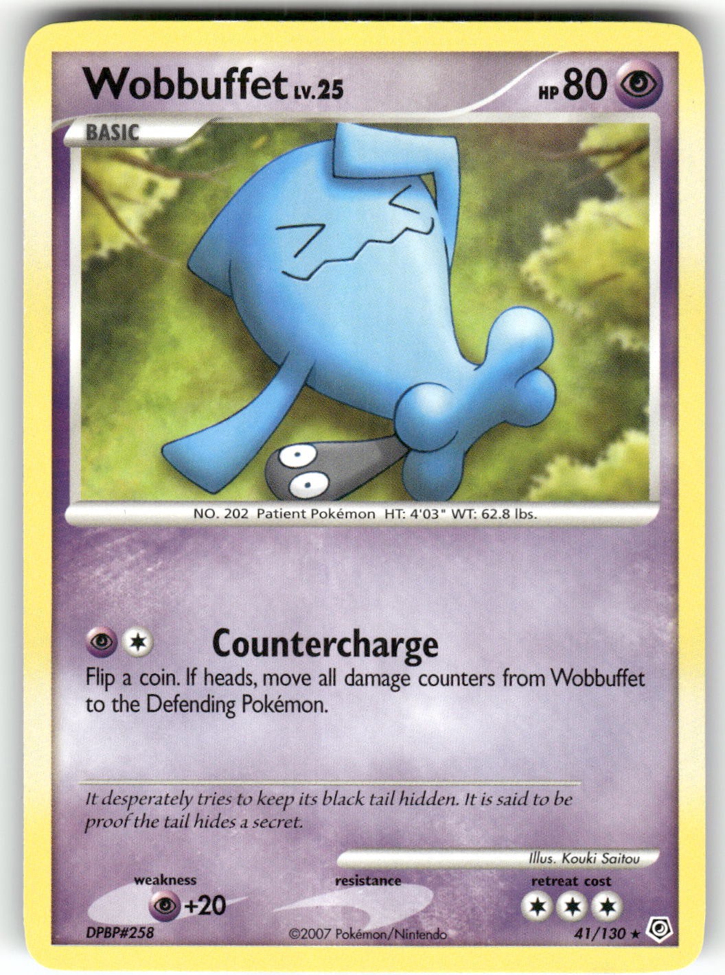 Wobbuffet 41/130 Rare Diamond & Pearl Pokemon Lightly Played