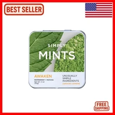 Simply Mints: Caffeinated Peppermint Matcha Mints |  & Refreshing 180 Count