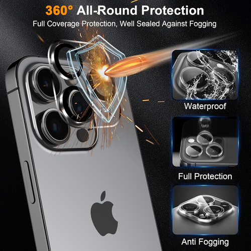 3 Pack Screen Protector for Iphone 13 with 3 Pack Camera Lens Tempered Glass Pro - Picture 3 of 7