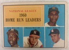 1961 Topps #43 NL 1960 Home Run Leaders Aaron, Banks, Matthew’s, Boyer VG/Ex