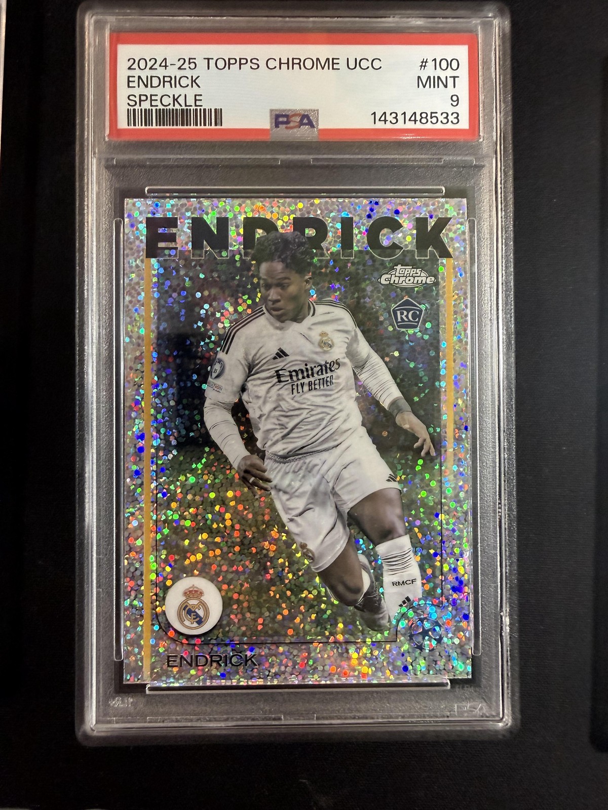 #100 Endrick 2024-25 Topps Chrome UEFA Club Competitions Speckle Refractor