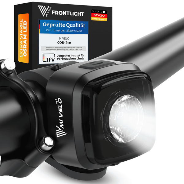 Mivelo COB Fahrrad Frontlicht Mit Akku Fahrradlampe LED Stvzo, IPX5 Wasserdicht-image