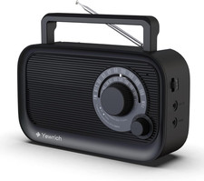 AM FM Radio with Best Reception, Bluetooth Speaker Portable Radio, DSP Plug in W
