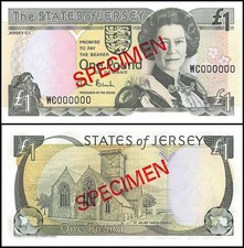 Jersey 1 Pound, 2000 ND, P-26as, UNC, Specimen