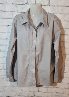 Gold Label Investments Women's Striped 100% Cotton No Iron Blouse 22W
