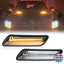 R F Auto Rf Auto Clear Lens Sequential Led Hood Vent Lights Compatible Ram 1500