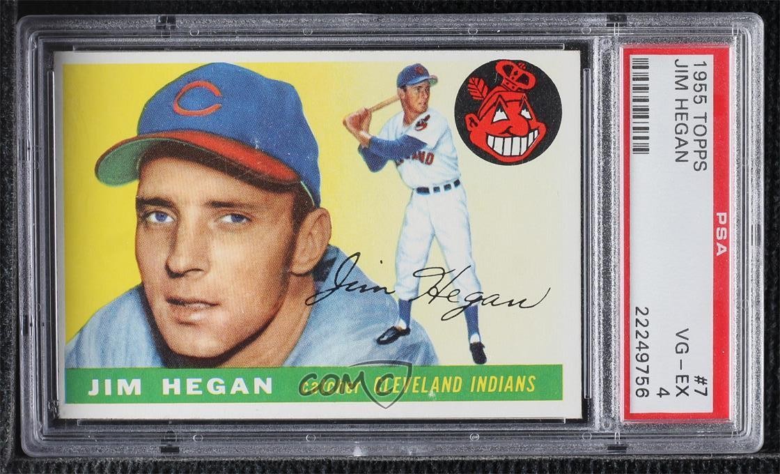 1955 Topps Jim Hegan #7 PSA 4 06mi