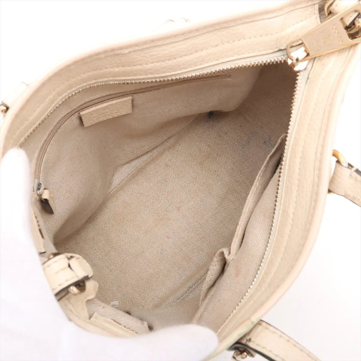 GUCCI GG Canvas 2WAY Shoulder Bag Beige Leather 449241 Crossbody Italy Ladies thumbnail 8