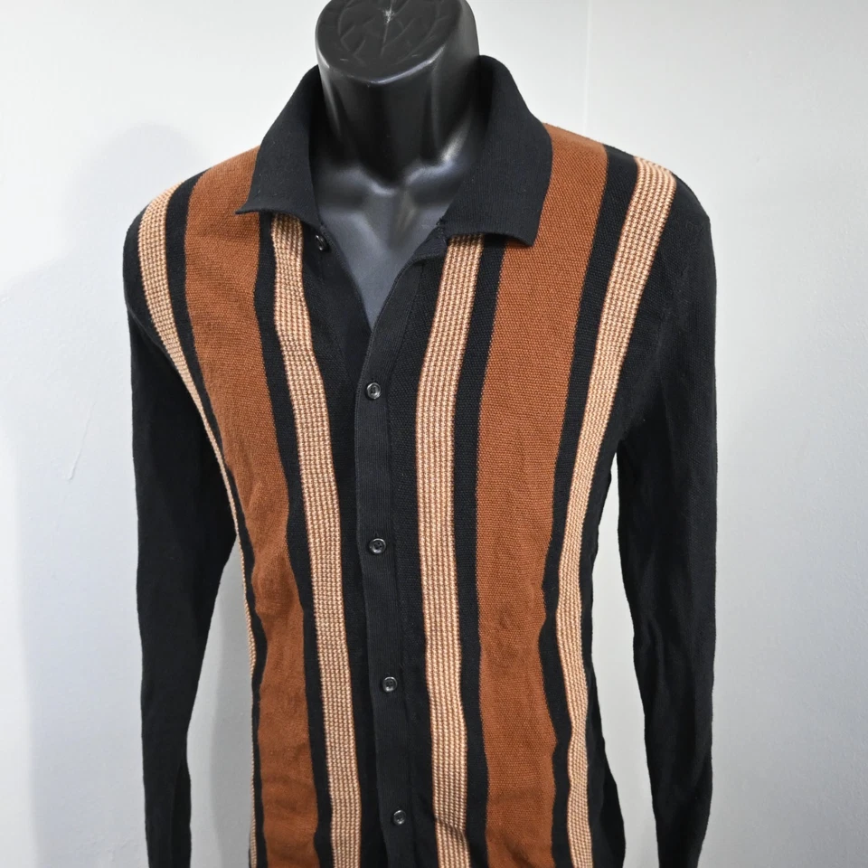 Express Cardigan Sweater Striped Long Sleeve Mens Size Small - Image 2 of 4