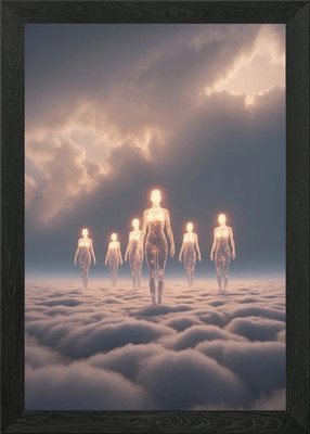 Lichtwesen in Wolken Gerahmtes Wandbild Poster Leinwanddruck Bild