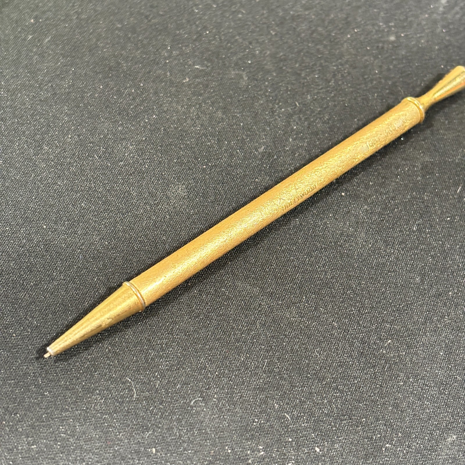 Vintage Max Factor Hollywood Gold Metal Automatic Eye Liner Pencil - LIGHT BROWN