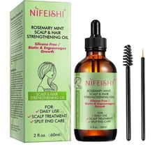 Rosemary Mint Scalp & Hair Strengthening Oil Biotin Hair Growth Loss Split Ends