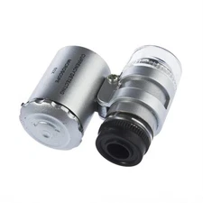 60X Magnifying Loupe Jewelry Jewelry Pocket Magnifier Loop Eye Coin LED Light