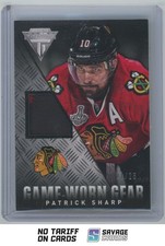 2013-14 Panini Titanium Game Worn Gear Patch Patrick Sharp /25 #GG-PS Chicago