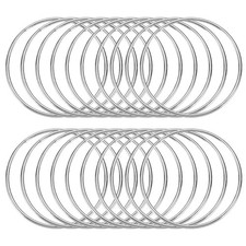 20 Pcs Dream Catcher Rings,2.4 Inch Macrame Hoops Rings,Silver