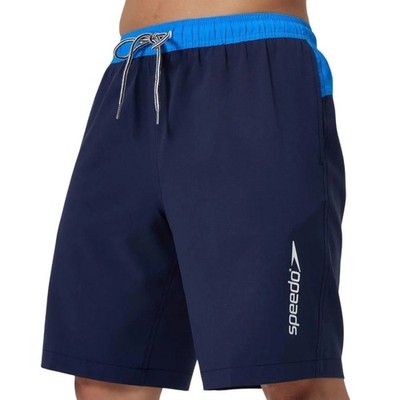 Speedo Men's Navy Blue 9'' 4-Way Stretch Swim Trunks Shorts Size M