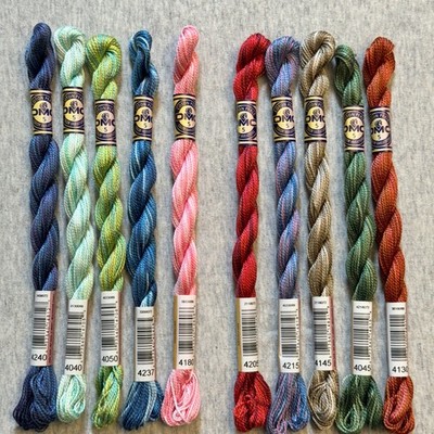 10 DMC Perle Color Variations Size 5 Pearl Cotton Thread No Repeats NOS