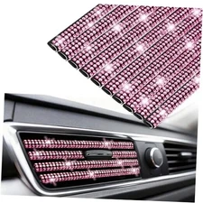  Bling Car Air Conditioner Decoration Strip for Vent Outlet, 10 PCS Pink