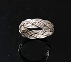 Sterling Silver 925 Braided Knot Vintage Band Size 10, 6.5mm, 3.5 Grams