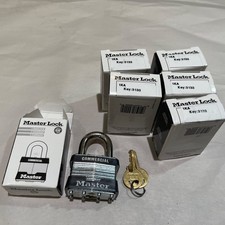 Qty 6 Commercial Master Lock Padlocks 1KA Keyed Alike with 12 keys  KEY 3133 New