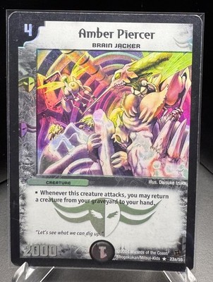 Duel Masters TCG Amber Piercer Brain Jacker 23a/55 Holo Rare 