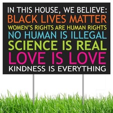 Black Lives Matter Yard Sign, In This House We 1 Pack, Multi-Colored - 1 Pack