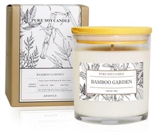 Aronica Pure Bamboo Garden Candles Scent Gifts, Pure Soy Candles 7.05 oz