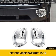 Fit For Jeep Patriot 2011-2013 2x Chrome Front Bumper Fog Light Lamp Cover Trims