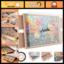 2000 Piece Rotating Puzzle Board with 4 Drawers  Cover, Portable Jigsaw Table 2