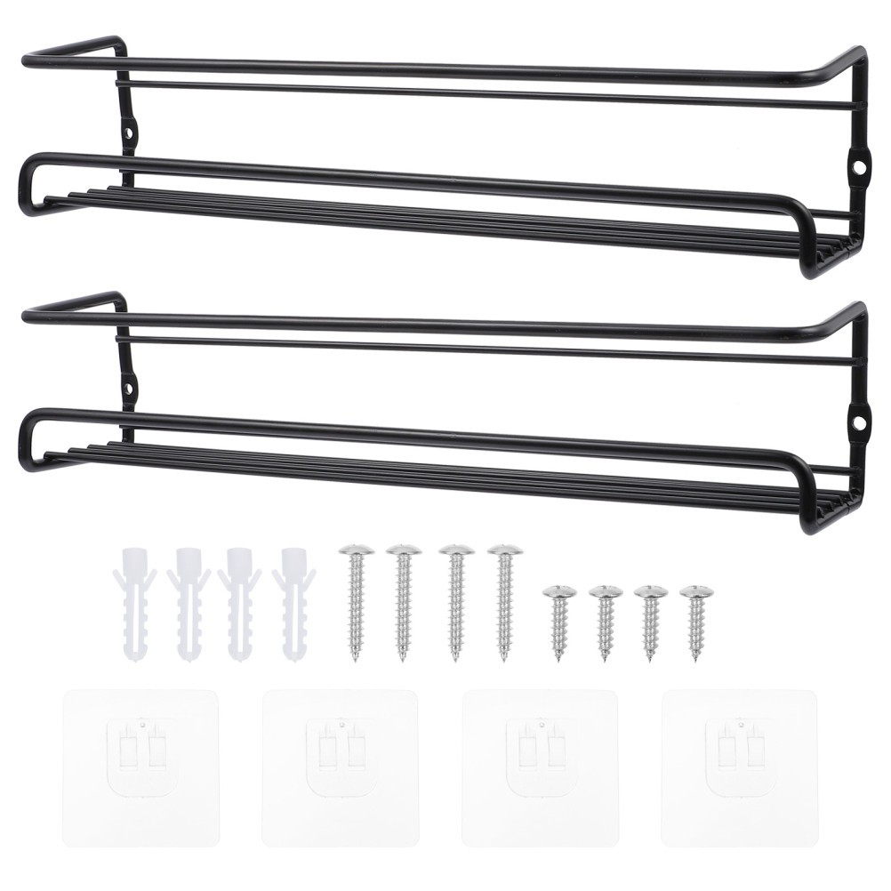 2 Pcs Kitchen Shelf Rack Wall Mounted Seasoning Containers Shelves Spice-image