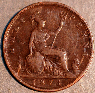 Great Britain 1/2 Penny 1873 Victoria KM# 748.2