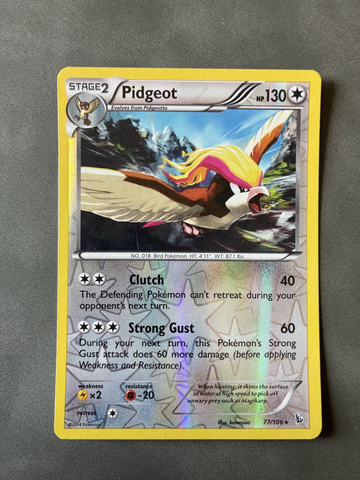 2014 POKEMON TCG - PIDGEOT 77/106 HOLO
