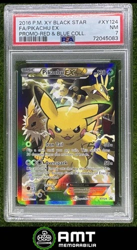 Pikachu EX PSA 7 2016 Pokemon XY Black Star Promo Red & Blue XY124 5083