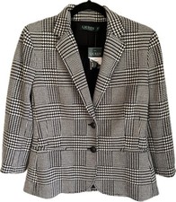NWT Ralph Lauren Women s Houndstooth Heritage Print Blazer Jacket Sz 12 205