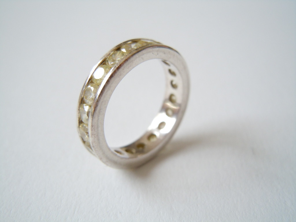 925 Sterling Silver Memory Ring Colour Stones Cit… - image 1