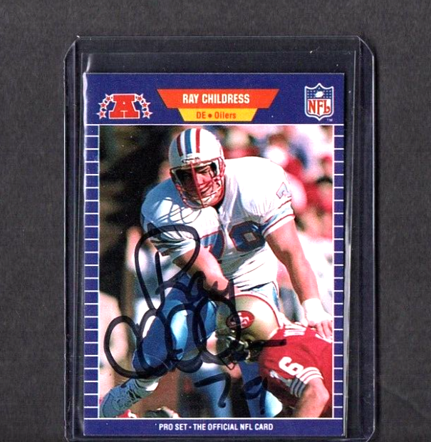 1989 PRO SET VINTAGE CARD SIGNED IP AUTO RAY CHILDRESS HOUSTON OILERS GREAT eBay