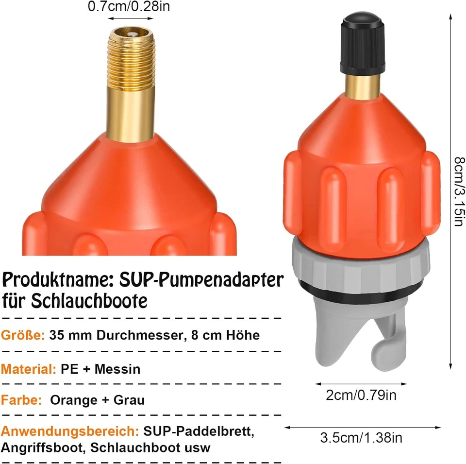 Kompressor Luftpumpe Adapter Für Schlauchboot Ventiladapter Sup Ventil Kanus PC - Bild 2 von 4