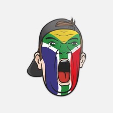 South Africa Football Fan National Flag Face World Cup Vinyl Sticker Decal