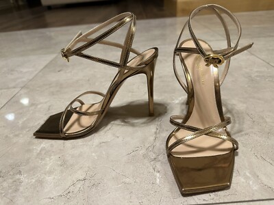 ジャンヴィット　ロッシ　38 ゴールド×ブラウン Gianvito Rossi ジャンヴィト ロッシ - ファッション通販
