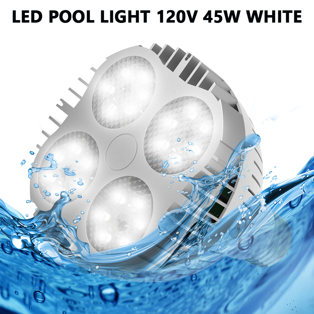 LED Pool Light Bulb  White 45W 120V Swimming Pool Lamp 6000K Durable