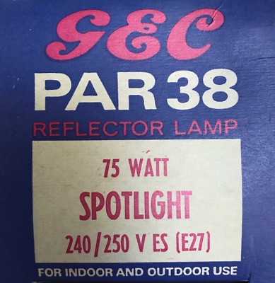 GENERAL ELECTRIC E27 75W HALOGEN PAR38 SPOTLIGHT Pressglaskolbenlampe 240/250V