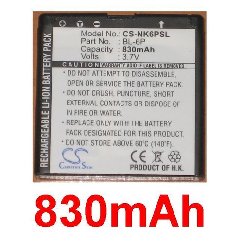 AccuCell-batterij geschikt voor Nokia 6500 classic, BL-6P, 700mAh