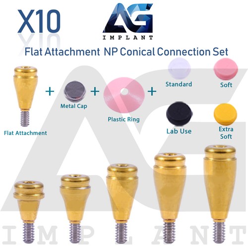 Abutment Plat Et Set Silicone RP - Connexion Conique 2,65 Mm - Compatible Nobel Active® - Usage Dentaire Labo