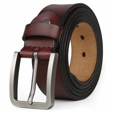 Mens Belt Big and Tall 30"-65",Genuine 6XL 52"-54" Length 145cm Chocolate