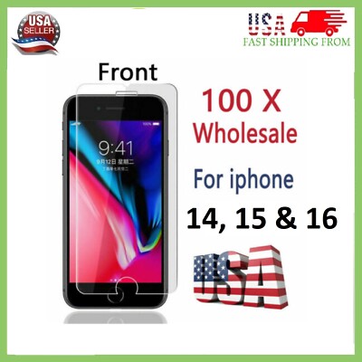 Wholesale Lot Tempered Glass Screen Protector For iPhone 13 14 15 16 17 Pro Max