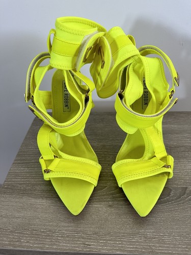 Sandals High Heels Strappy - Neon Yellow Green Lime- size 6 | eBay