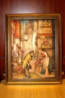 12" ANRI HAND CARVED WOOD CARL SPITZWEG "THE ETERNAL BRIDEGROOM" RELIEF MURAL