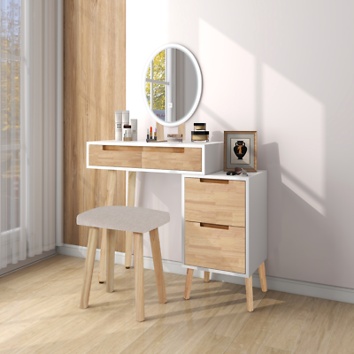 white christmas dresses GREENSTELL Vanity Stool with Storage, 19