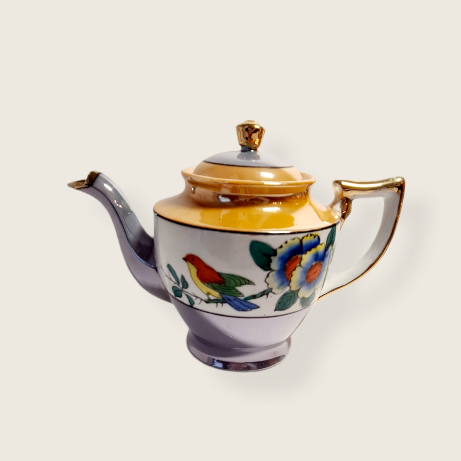 Vintage Lusterware Teapot And Sugar Bowl Hand Painted In Japan Lovely